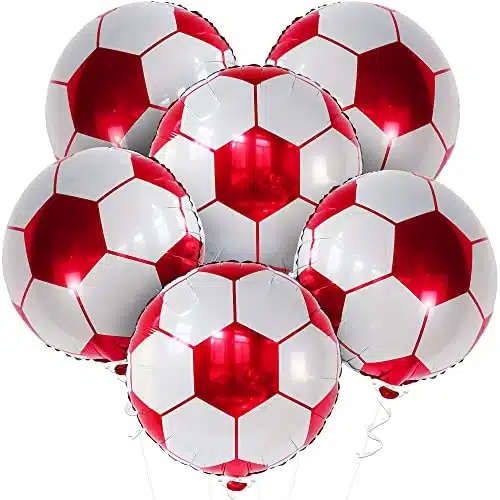 KatchOn, Red Soccer Balloons for Soccer Party Decorations   Inch, Pack of  Soccer Mylar Balloon for Homecoming Decorations  Soccer Ball Balloons for Soccer Themed Birthday Party Supplies Red