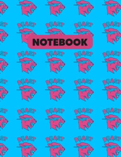 Mr. Beast Logo Notebook(Blue Background) Matte Cover, Cream Paper   x , Pages   Perfect for Journaling, Drawing, and Gifting