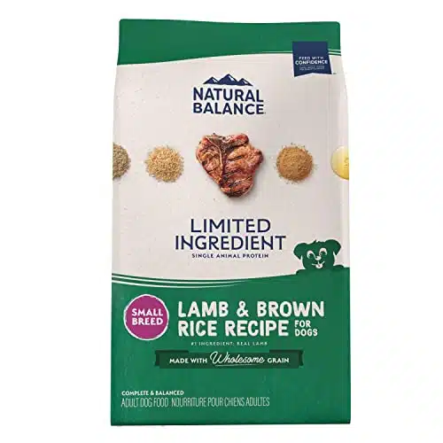 Natural Balance Limited Ingredient Small Breed Adult Dry Dog Food with Healthy Grains, Lamb & Brown Rice Recipe, Pound (Pack of )