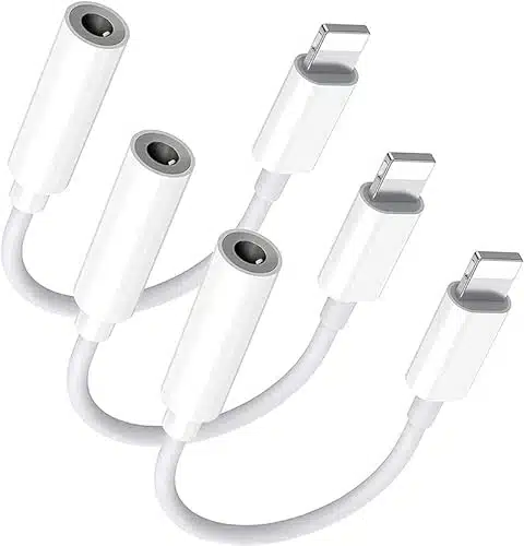 Pack Lightning to mm Headphone Adapter, [Apple MFi Certified] Earphones Jack Aux Audio Dongle Compatible for iPhone XS XR X Support All iOS