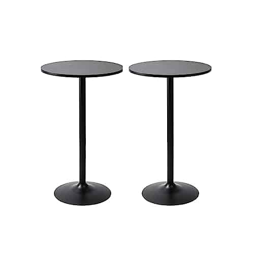Pearington Santina Pack Round Bar and Pub Table, Black