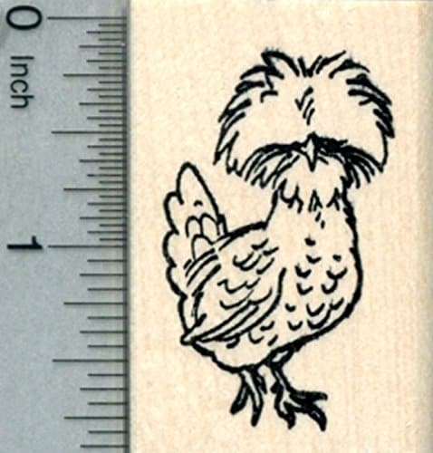 Polish Chicken Rubber Stamp, Crested Hen
