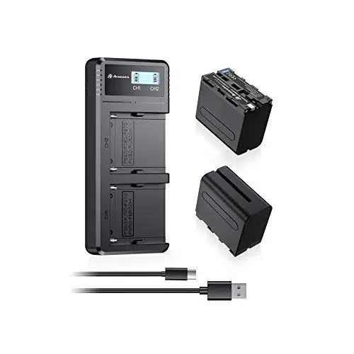 Powerextra Pack Replacement Sony NP FBattery and Fast Charger Dual USB for NP FNP FNP FNP FNP FNP FNP Fhandycams