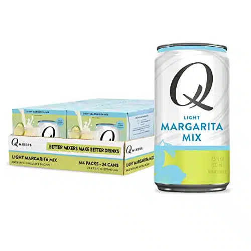 Q Mixers Light Margarita Mix, Premium Cocktail Mixer Made with Real Ingredients, Only Calories per Serving, Fl oz (Pack of )
