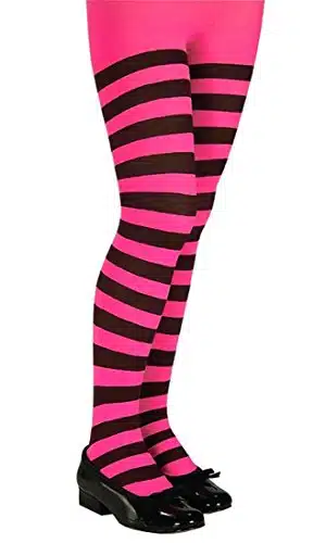 Rubie's Costume Co Child PinkBlack Striped Tights Costume, Small