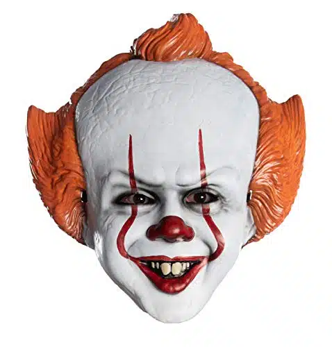 Rubie's unisex adult It Movie Chapter Pennywise Vacuform Costume Mask, As Shown, One Size US