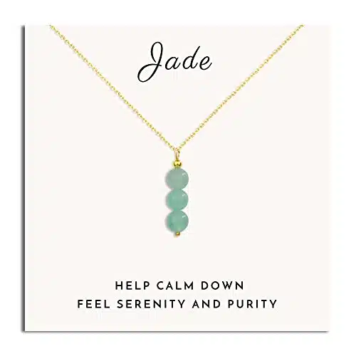 SmileBelle Jade necklace for women green jewelry as birthday gifts, crystal necklace with jade beads, green necklace crystal pendant necklace as stocking stuffers gift for adults women