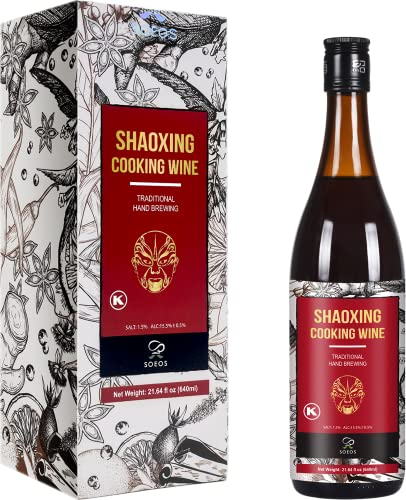 Soeos Shaoxing Wine, Shaoxing Rice Wine, Chinese Cooking Wine, Rice Cooking Wine, Shaoxing Wine Chinese Cooking Wine, Shao Hsing Rice Wine, fl oz (ml),Pack, Regular Cooking Wine