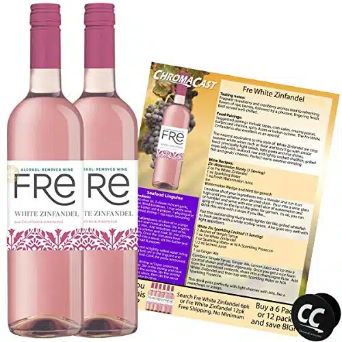 Sutter Home Fre White Zinfindel Non Alcoholic Wine Experience Bundle with Phone Grip, Seasonal Wine Pairings & Recipes, L btls, Pack