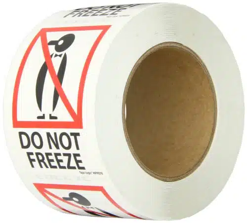 Tape Logic Aviditi x ,Do Not Freeze RedWhiteBlack Warning Sticker, for Shipping, Handling, Packing, and Moving (Roll of Labels)