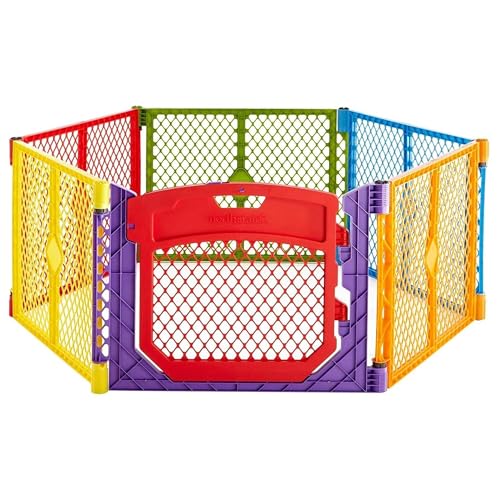 Toddleroo by North States Superyard Colorplay Ultimate Panel Free Standing Play Yard, Indoor Outdoor Baby Playpen, Baby Gate. Made in USA. feet corner to corner play pen (Tall, Multicolor)