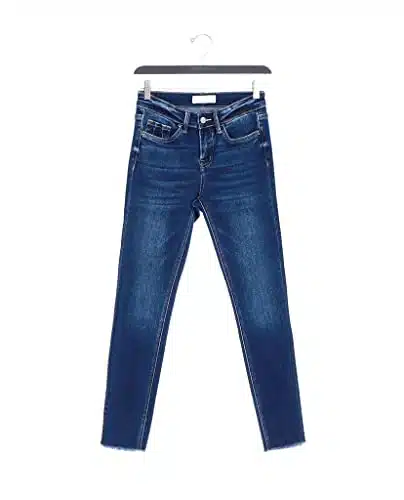 VERVET by Flying Monkey Dark Blue Stretch Skinny Jeans Whisker Fading Wash (as, Numeric, Numeric_, Regular, Regular, )