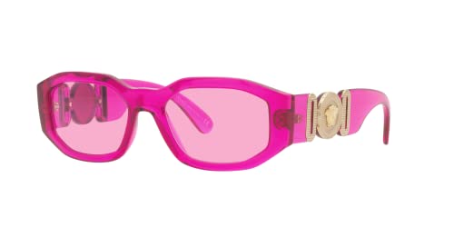 Versace Unisex Sunglasses Transparent Fuxia Frame, Fuchsia Lenses, M