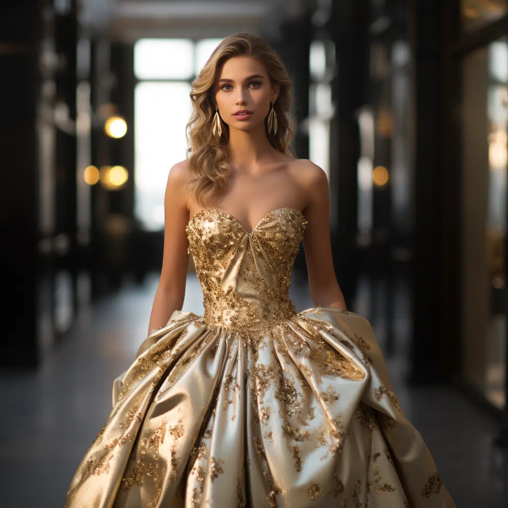 gold prom dress