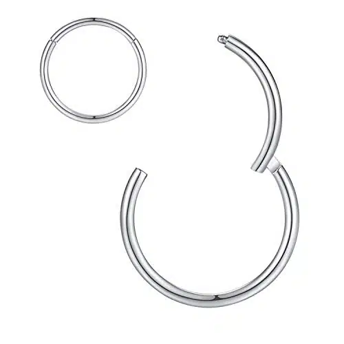 mm Septum Ring Septum Jewelry Seamless Clicker Nose Rings Gauge g Cartilage Earring Lip Rings Silver Nose Piercing Surgical Steel Helix Earrings