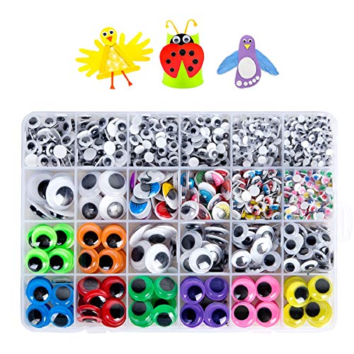 pcs Googly Wiggle Eyes Self Adhesive, for Craft Sticker Eyes Multi Colors and Sizes for DIY by ZZYI