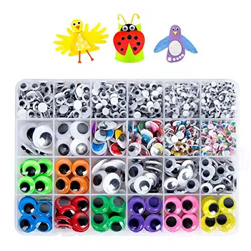 pcs Googly Wiggle Eyes Self Adhesive, for Craft Sticker Eyes Multi Colors and Sizes for DIY by ZZYI