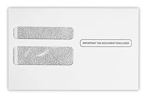 x Envelopes for Forms in lb. White wSecurity Tint for Mailing Tax Forms, Financial Documents, Checks, Pack (White)