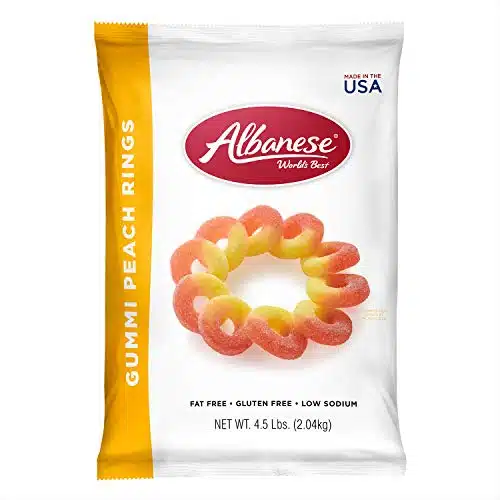 Albanese World's Best Gummi Peach Rings, lbs of Candy