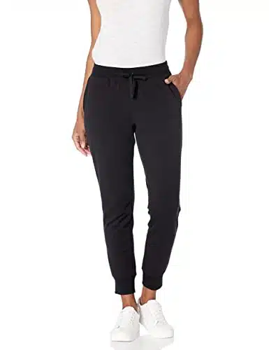 Amazon Essentials Women's Fleece Jogger Sweatpant (Available in Plus Size), Black, Medium