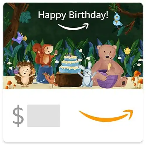 Amazon eGift Card   Happy Birthday! Forest Animals Party
