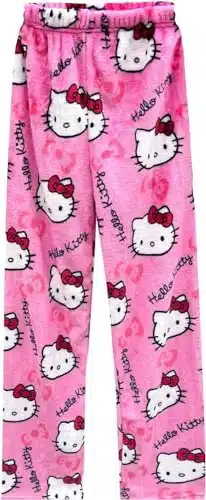 Anime Cartoon Pajama Pants for Women Girls Cute Cat Flannel Comfy Sleep Bottoms XX Large