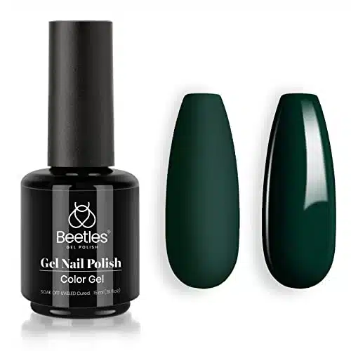 Beetles Gel Nail Polish, L OZ Emma Emerald Green Color Soak Off UV Nail Lamp Gel Polish Nail Art Manicure Salon DIY Gel Nail Art Design Home