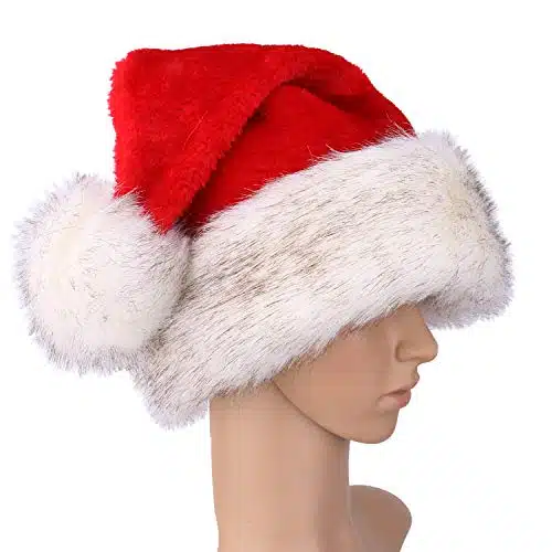 Boieo Deluxe Christmas Santa Hats Red