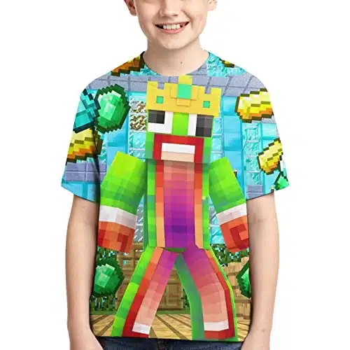 Boys and Girls Crewneck Fashion Shirt Short Sleeve Tee Novelty Merch for Kids Youtube X Large