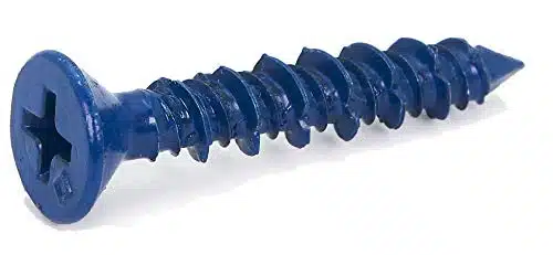 CONFAST x Blue Flat Phillips Concrete Diamond Point Screw Anchor with Drill Bit for Anchoring to Masonry, Block or Brick (per Box)