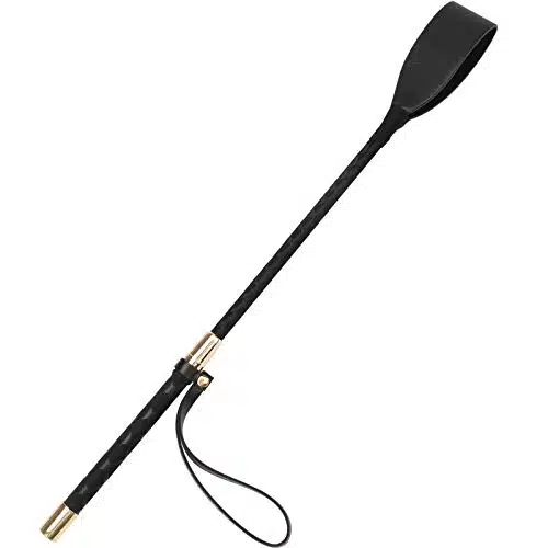 Coolrunner Riding Crop for Horse, Inch Horse Whip with PU Leather Equestrianism Horse Crop Double Slapper Horse Whip Black Crops for Horses (Black)
