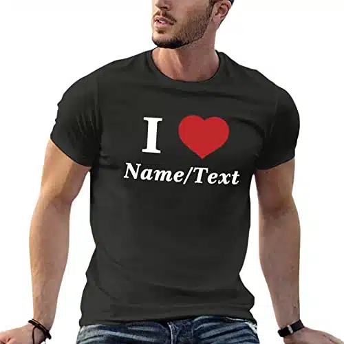 Custom I Heart Shirt Design Your Own for Unisex Adult Personalized Love Tee Add Text Boyfriend Girlfriend Gift Made in USA