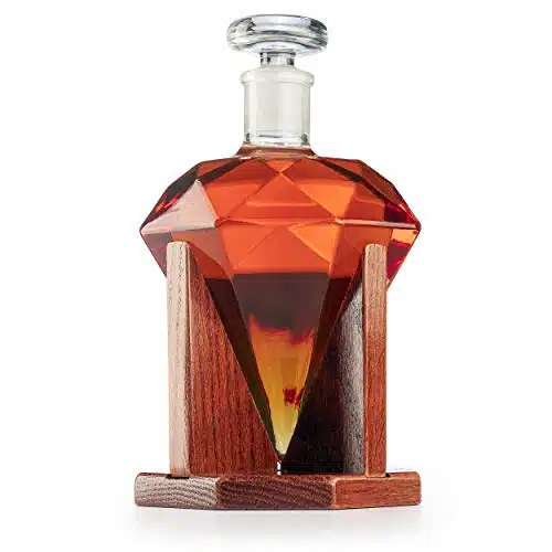 Diamond Decanter For Whiskey, Liquor, Scotch, Rum, Bourbon, Vodka, Tequila Decanter, The Wine Savant ml   Gifts For Men & Women Clear