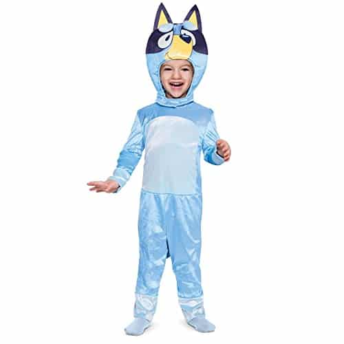 Disguise Bluey Costume for Kids, Official Bluey Character Outfit with Jumpsuit and Mask, Classic Toddler Size Medium (T T)