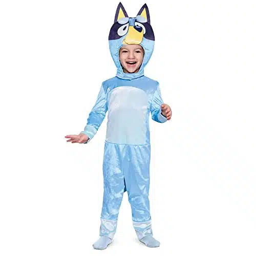 Disguise Bluey Costume for Kids, Official Bluey Character Outfit with Jumpsuit and Mask, Classic Toddler Size Medium (T T)