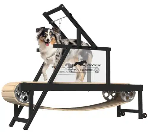 Dog Treadmill, HINXIETIE Dog Treadmill for LargeMedium Dogs, Dog Slat Mill Doggy Treadmill, Slat Mill for Dogs to Keep Active and Fit, Dog Pacer Treadmill Up to LBS(Medium)