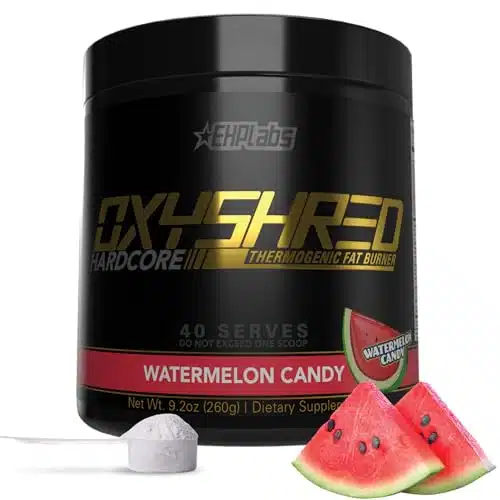 EHP Labs OxyShred Hardcore Thermogenic Shredder   Pre Workout Powder with L Glutamine & Acetyl L Carnitine, Energy Boost Drink   mg of Caffeine   Watermelon Candy, Servings
