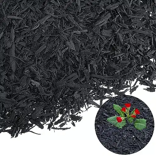 Frienda Shredded Rubber Mulch Rubber Crumb Black Rubber Mulch Yearn Protective Flooring for Garden Ground Areas, and Landscaping (kg)