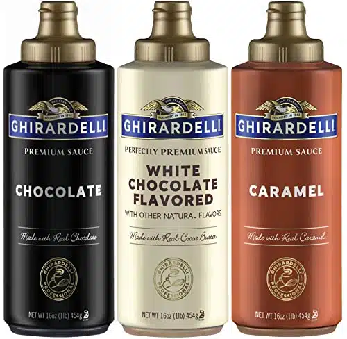 Ghirardelli Squeeze Bottles   Caramel, Chocolate & White Chocolate   Set of