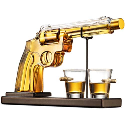 Gifts for Dad, Whiskey Gifts for Men, Whiskey Decanter Bottle and Bullet Shot Glasses, Whiskey Glasses, Decanter Set for Scotch Whiskey Vodka Bourbon Clear