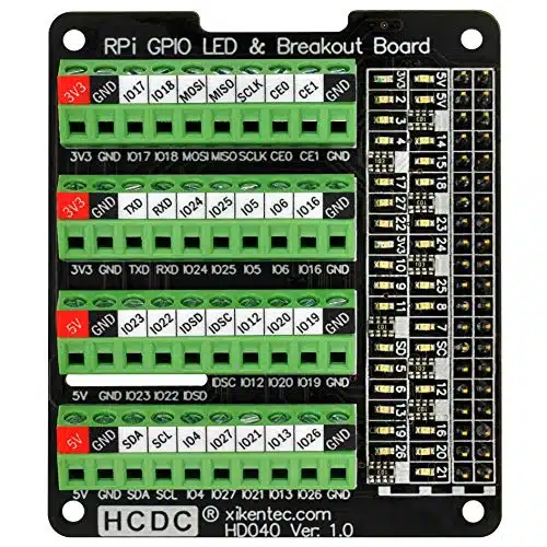 HCDC RPi GPIO Status LED & Terminal Block Breakout Board HAT for Raspberry Pi A+ A+ B+ B B B+ B