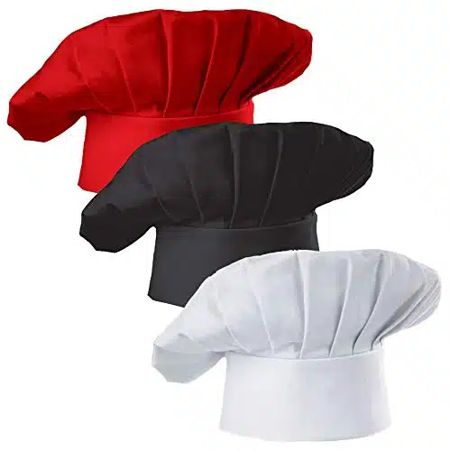 Hyzrz Set of Pack Adult Chef Hat Adult Adjustable Elastic Baker Kitchen Cooking Chef Cap Pieces (Multicolor)