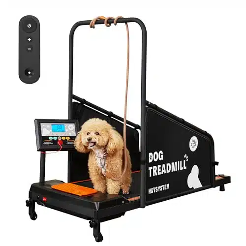 JOPHUN Dog Treadmill, Pet Dog Running Machine for Small and Medium Sized Dogs, Low Noise and Indoor Use with LCD Display Screen and Remote