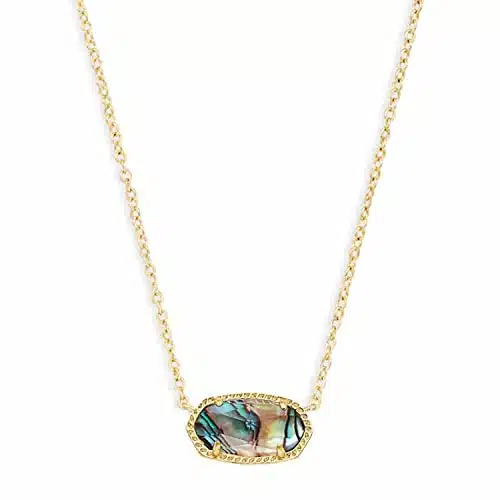 Kendra Scott Elisa Pendant Necklace for Women, Fashion Jewelry, k Gold Plated, Abalone Shell