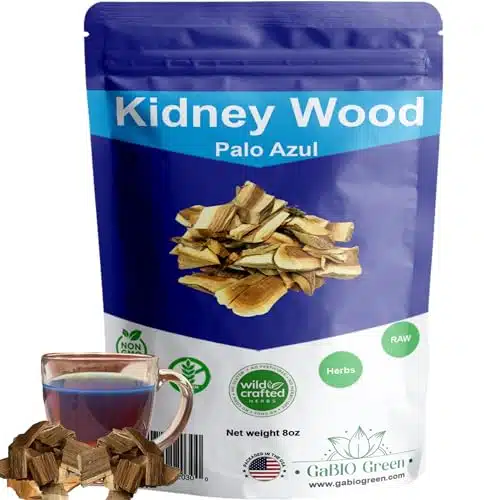 Kidney Wood Palo Azul, Blue Stick Tea Teatox, non GMO, Gluten free Tea Bark, Natural kidney cleanse, Product From Mexico palo azul tea, Packaged in the USA, Resealable Bag (oz)