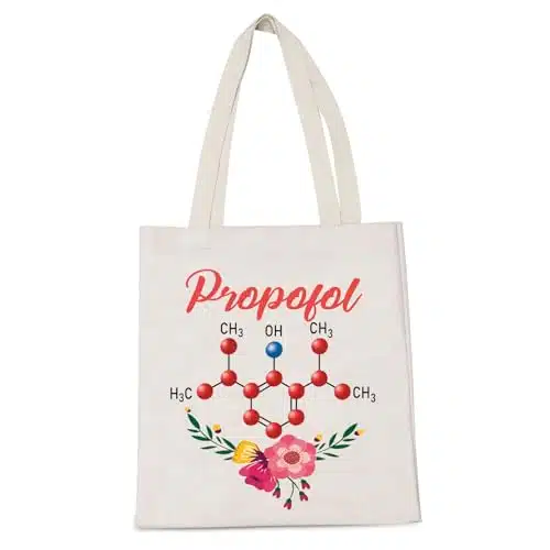 LEVLO PACU Nursing Gift L&D Nurse Prpofol Shopping Bag Nurse Christmas Shoulder Bag for Anesthesiologist (Prpofol)