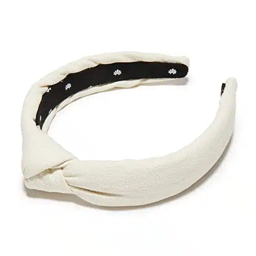 Lele Sadoughi Slim Woven Knotted Headband   Ivory