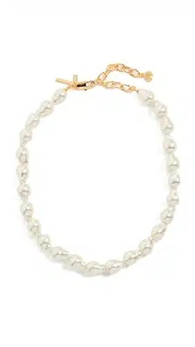 Lele Sadoughi Women's Baroque Pearl Collar Necklace, Pearl, Off White, One Size