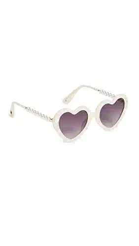 Lele Sadoughi Women's Sweetheart Sunglasses, Mother Of Pearl , Purple, Off White, One Size