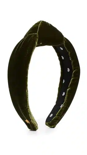 Lele Sadoughi Women's Velvet Knotted Headband, Alpine, Green, One Size